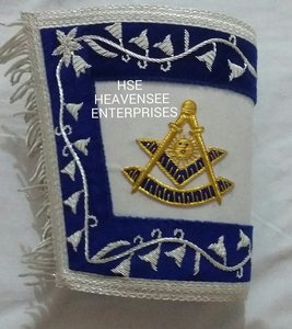 Manchettes de franc-maçon brodées à la main Regalia maçonnique - Product Image 2