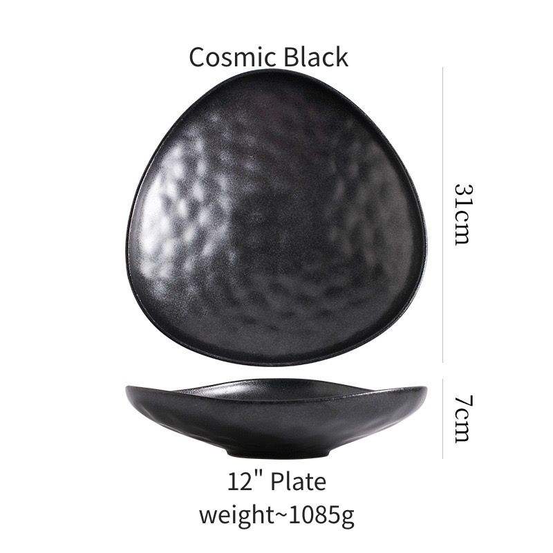 จานสามเหลี่ยม 12 นิ้ว (สีดำคอสมิก)