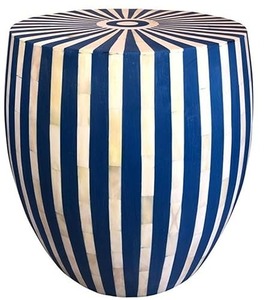 Taburete moderno hecho a mano con incrustaciones de fregona, diseño de tambor versátil con consola con incrustaciones de hueso para dormitorio, hogar, Hotel, oficina, decoración de jardín - Product Image 1