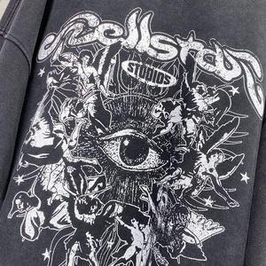 T-shirt unisexe à manches longues personnalisé en gros, 100 % coton, 300 GSM, lavage à l'acide, gaufré, double couche, coupe hivernale, uni, teint, imprimé - Product Image 6