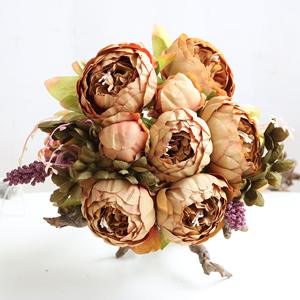 ดอกโบตั๋นผ้าไหมหลากสีขายส่ง ดอกไม้ประดิษฐ์สำหรับตกแต่งบ้าน คริสต์มาส ฮาโลวีน เปิดเทอม-งานฝีมือทำมือ - Product Image 6