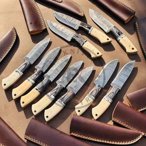 Couteau de chasse à lame fixe de haute qualité en gros, acier Damas, pointe tombante, manche en bois Pakka, garantie de 3 ans, couteaux personnalisés - Product Image 5