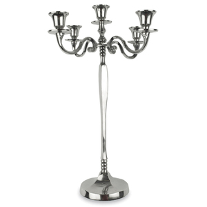 Bougeoir de mariage en métal et Aluminium, Base carrée, finition nickelée, décoration de maison de luxe, bougeoir - Product Image 5