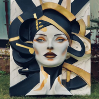 Décoration murale Sculpture en fibre Statue de dame de jardin/Décoration murale extérieure Statue de fille en fibre d'art/Dame de jardin résistante aux intempéries