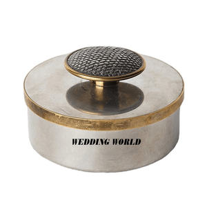 Gold Plated Metal Handmade <b>Candy</b> Jar High Quality Handmade Designer Nut Server Classic Stylish Handmade New Metal Dry Fruit Jar - Product Image 5