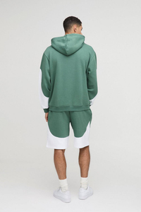 Vêtements décontractés Nouveau design Ensembles shorts et sweat à capuche 100% coton éponge française Logo personnalisé Épaule tombante Twin Set pour hommes - Product Image 5
