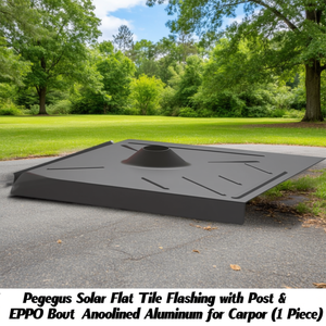 Pegasus Solar – Fixation de tuiles plates avec poteau et bouchon EPDM – Aluminium anodisé pour abri de voiture (1 pièce) - Product Image 3