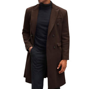 Manteau long pour homme, mode classique, pardessus de bureau, manteau long élégant pour homme, manteau extérieur épais en laine mélangée, manteau long pour homme - Product Image 1