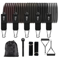 Ensemble de 11 bandes de résistance en latex écologiques pour fitness haute intensité, avec logo personnalisé, pour musculation et exercices
