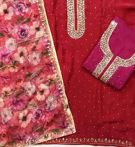 Trajes bordados a mano sin costuras de diseñador moderno para mujeres, moda india, fiestas de estilo tradicional - Product Image 4