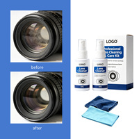 Kit de nettoyage de lentilles de lunettes sous marque privée, double pack, spray nettoyant anti-taches avec chiffon en microfibre, boîte personnalisée