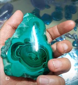 Haute qualité grande taille 30x40mm Malachite tranche pierre précieuse pour trèfle sculpture perles de pierre - Product Image 1