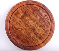 Panier à fruits secs en bois massif pliable, respirant, style floral naturel, rond, sculpté, pour cadeau de mariage