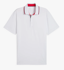 เสื้อโปโลปักลายทางสำหรับผู้ชายเสื้อกอล์ฟระบายอากาศได้ดีป้องกันริ้วรอยเข้ารูป - Product Image 5