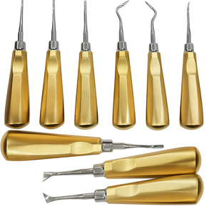 KANEKA ENTERPRISES-Elevador de raíz dental de acero inoxidable con recubrimiento de plasma de titanio dorado - Product Image 1