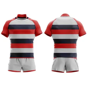 저렴한 가격 고품질 맞춤형 승화 인쇄 자수 폴리에스터 럭비 유니폼 프로모션 스포츠웨어 유니폼