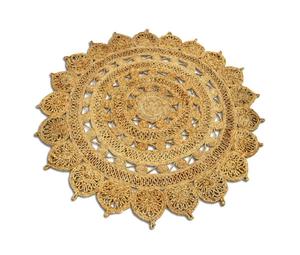 Handcrafted Natural Jute <b>Table</b> <b>Placemat</b> with Lace Edge Design Eco-Friendly Boho Dining Mat <b>for</b> Home & Restaurant Use - Product Image 1