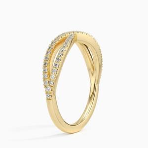 คุณภาพสูงอาร์ตเดคโคแบบบิดสไตล์วงแหวนแต่งงานเพชรสำหรับปลูกในห้องปฏิบัติการแหวนหมั้นทองสีเหลืองทอง18K เครื่องประดับแฟชั่นที่ชัดเจน VVS - Product Image 2