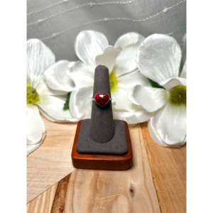 Handmade Navajo Gemstone <b>Ring</b> Rose Dahlia and Sterling <b>Silver</b> Geometric <b>Statement</b> <b>Ring</b> in Vermeil Plating Size 6.5 Gift - Product Image 1