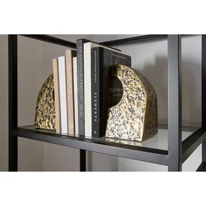 Antique Brass Aluminum Apostrophe Bookends Set Decorative Home Office <b>Shelf</b> Decor Home Decor Office Home Study <b>Desk</b> Accessories - Product Image 2