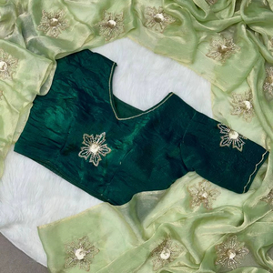 Diseñador indio de Bollywood Hermosa colección de Sari Trabajo de impresión digital para mujeres Ropa de fiesta - Product Image 1