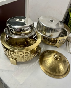 Casserole de vaisselle en métal couleur or de conception découpée au laser en acier avec couvercle pour les frottements Compatible avec induction Hot Pot filaire de haute qualité - Product Image 6