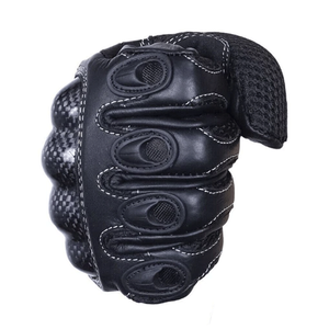 Unisex Negro Verano Nudillo Perforado Invierno Cuero Malla Guantes Personalizado Auto Racing Motocicleta Desgaste - Product Image 5