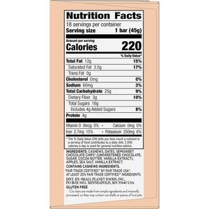 Barra de Galleta con Chispas de Chocolate Lärabar, Vegana, Sin Gluten, con Frutas y Nueces, a Base de Plantas, Sin Lácteos, Kosher, 18 Unidades (1.6 Oz Cada Una) - Product Image 6