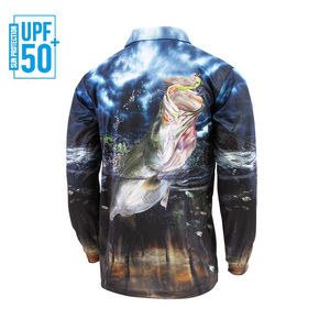 Best Tournament <b>Long</b> <b>Sleeve</b> 100% Polyester Breathable Fishing Polo Shirts UPF50 Custom Sublimation - Product Image 2