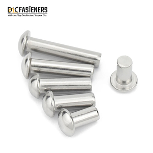 Rivets plats en acier inoxydable 304/316, M2 à M8, norme DIN, classe 10.9 et 12.9, finition brute - Product Image 6