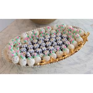 Plateau de serveur de chocolat au design moderne Plateau de bonbons en métal argenté de haute qualité pour les fêtes de mariage et tout autre événement - Product Image 1