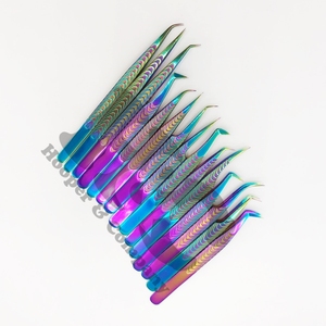 Pince à épiler multi-cils en acier inoxydable logo privé vison arc-en-ciel pince à épiler quantité minimale de commande - Product Image 5