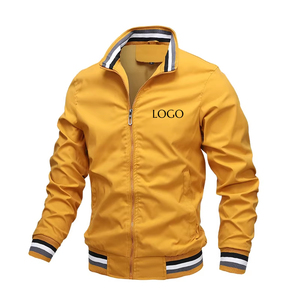 ... Chaqueta bomber para hombre, tejido ligero transpirable, cierre frontal con cremallera completa, cuello acanalado y puños, adecuada para ropa informal - Product Image 4