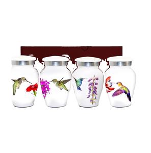 Urnas de colibrí blancas-Mini urnas blancas Juego de 4 con caja y bolsas premium-Pequeñas urnas de recuerdo para cenizas humanas-Honor Your - Product Image 2