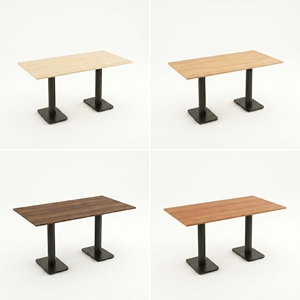 Mesa de Comedor Moderna de Madera Maciza Rectangular con Base de Metal y Sillas con Respaldo Perforado, Juego de Muebles de Comedor para 6 Personas, Comercial - Product Image 6