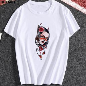 Camiseta blanca para mujer, Tops de Hip Hop, camisetas ajustadas de algodón con estampado personalizado, Top corto liso de verano - Product Image 4