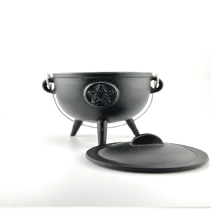 Chaudron en fer bronze antique extraordinairement détaillé avec des poignées et des motifs ornés, une magnifique pièce de déclaration - Product Image 3