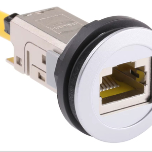 Placa de Pared para Teléfono con Conector Keystone Jack RJ-45 Blindado UTP con Adaptador Cat5e Cat5 RJ-11 para Conexiones de Red Telefónica - Product Image 1