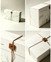 Boîte d'expédition personnalisée en papier kraft imprimé, écologique et recyclable, avec corde en cuir, pour cartes, bijoux et cadeaux de mariage