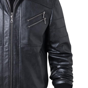 Veste en cuir d'agneau véritable de haute qualité pour hommes - Product Image 3