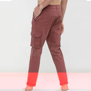 Pantalon cargo léger 100 % coton pour homme, taille mi-haute, personnalisable avec logo, style décontracté, faible MOQ, vente en gros - Product Image 3