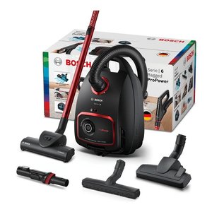 Aspirateur sans sac Bosch SERIE 6, 850W, 4 L, électrique, sec, noir et rouge, technologie cyclonique, filtre HEPA - Product Image 2
