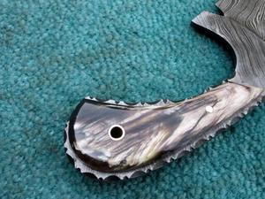 มีดสกินเนอร์เหล็กถังดามัสกัสแบบเต็มรูปแบบทำด้วยมือพร้อมปลอกหนัง - Product Image 5