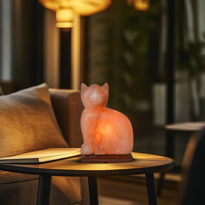 โคมไฟเกลือหิมาลายันทรงแมวเป็นมิตรต่อสิ่งแวดล้อมใช้ตกแต่งบ้านดีไซน์เป็นเอกลักษณ์ - Product Image 5