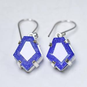Boucles d'oreilles en Tanzanite violette naturelle de 52,85 carats, argent sterling 925, pierre précieuse certifiée, bijoux élégants et fantaisistes, cadeau - Product Image 1