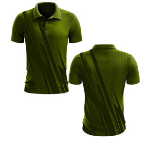Custom Printed 100% Cotton Mens Quick Dry <b>Collarless</b> Golf for <b>Shirt</b> with Digital Print Cooldry Technology - Product Image 5