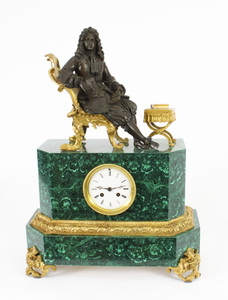 Horloge de bureau en malachite métal plaqué or cristal bois pour la décoration intérieure récompenses cadeaux de bienvenue moderne élégant - Product Image 4