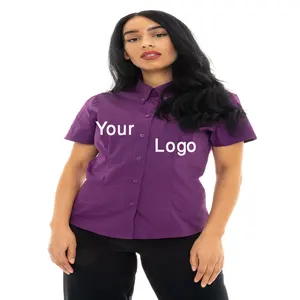थोक डिजाइन गुणवत्ता औपचारिक काले आकस्मिक शर्ट महिलाओं स्वनिर्धारित लोगो के लिए बहु रंग महिलाओं की शर्ट निर्यात उन्मुख से बी. डी.