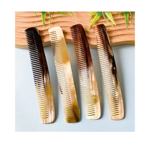 Peine de cuerno de buey de Búfalo, bolsillo antiestático clásico para la edad media, estilo compacto pulido y ecológico - Product Image 4