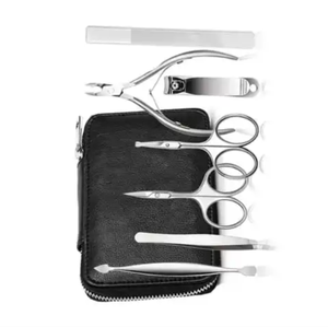 Juego de manicura, 7 Uds., cortaúñas, herramientas de manicura, pinzas, lima de uñas, tijeras para cejas, herramientas para el cuidado de las uñas, Kit de estuche de viaje - Product Image 6